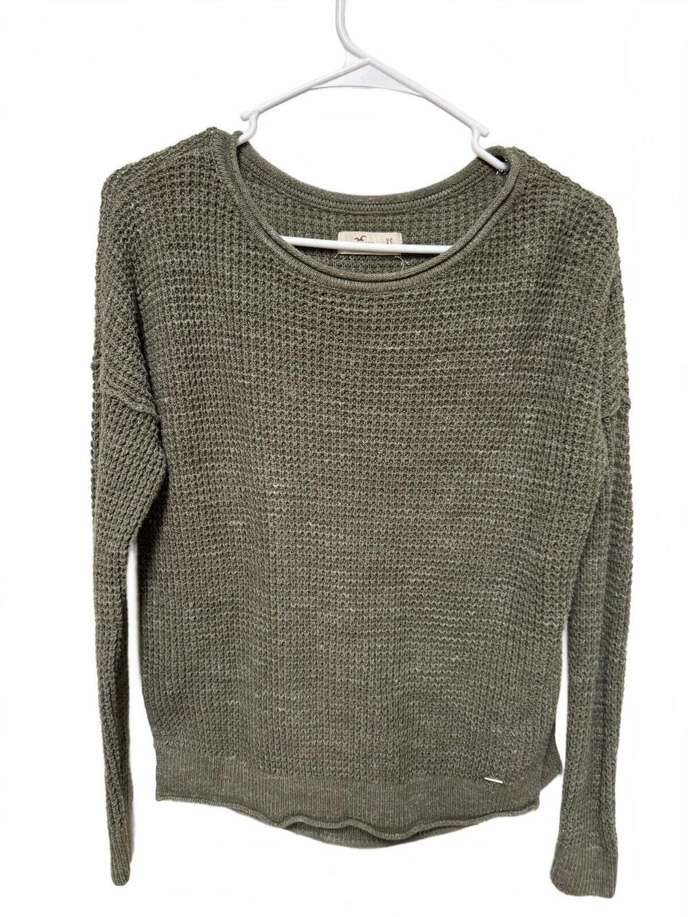 Hollister Loose-Knit Waffle Stitch Drop Shoulder Sweater